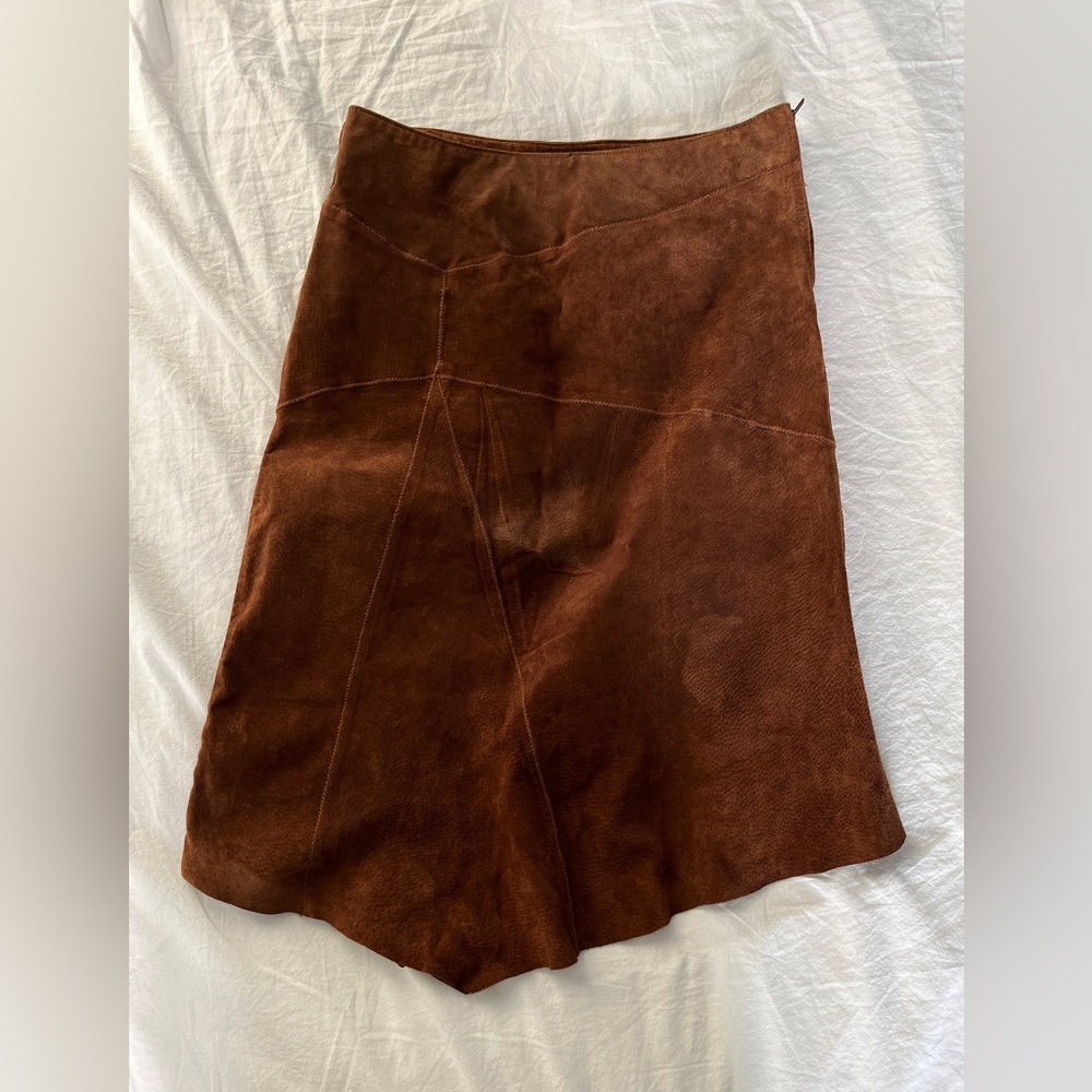 Le chateau Brown Suede leather Skirt